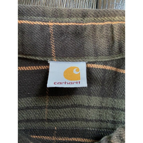 Vintage Carhartt Plaid Button Down XXL Union Made in USA Iconic RARE Mocha 2XL - Picture 3 of 5